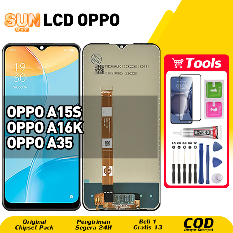 Original For LCD OPPO A15S / OPPO A16K LCD OPPO A35 asli hp layar lcd anti blue light HD HOT SALE Ku