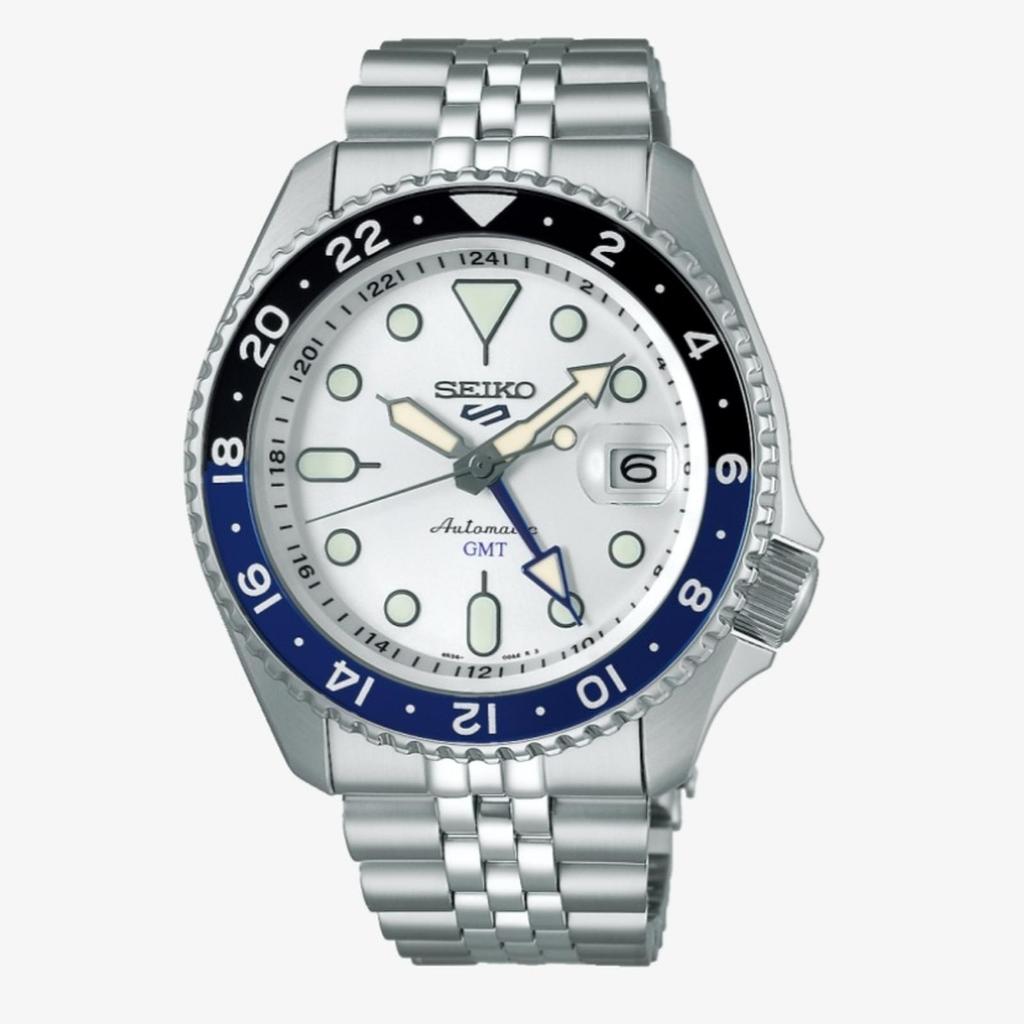 Jam Tangan Pria Seiko 5 Sports SSK033K1 SKX Series Automatic GMT Silver Dial Stainless Steel Strap