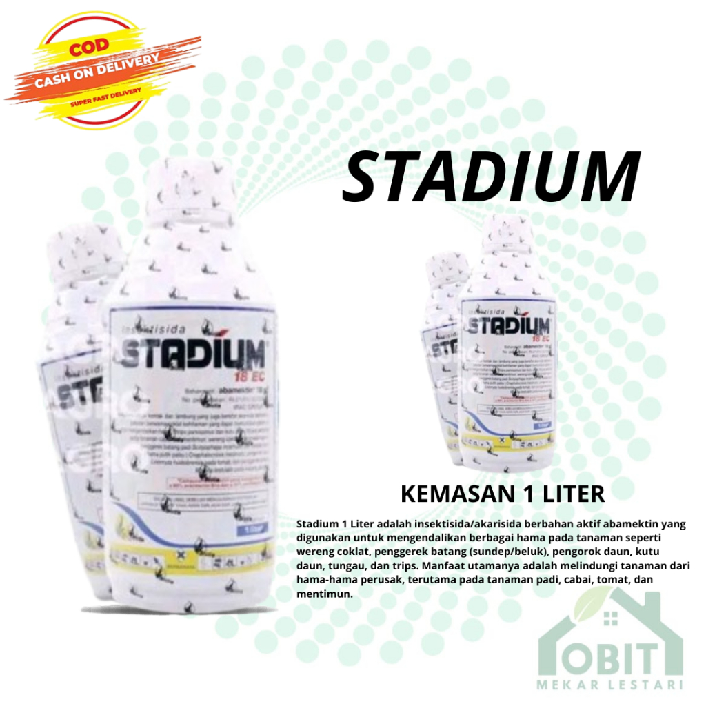 Stadium 1Liter Abamectin 18 EC, insektisida untuk tanaman cabai ORIGINAL KEMASAN PABRIK