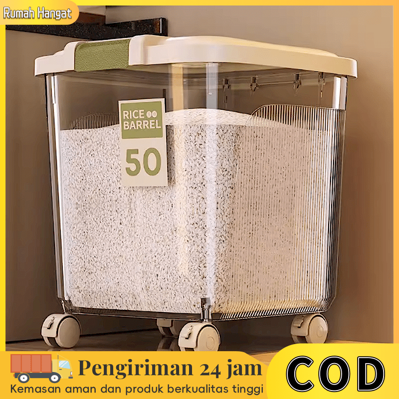 WADAH BERAS ANTI KUTU Tempat Beras 25KG Model Baru Wadah Beras Aesthetic Dispenser Tempat Penyimpana