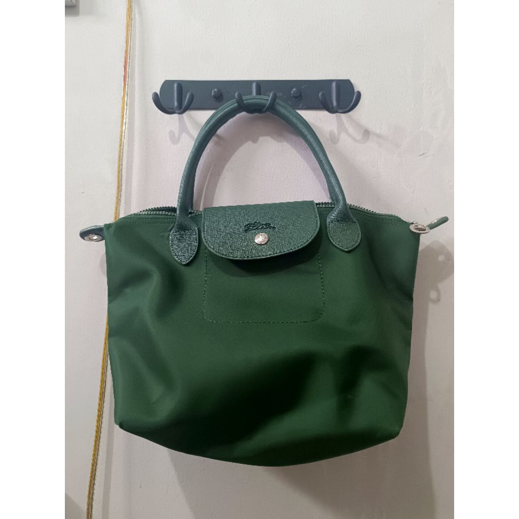 preloved tas wanita warna hijau botol size besar