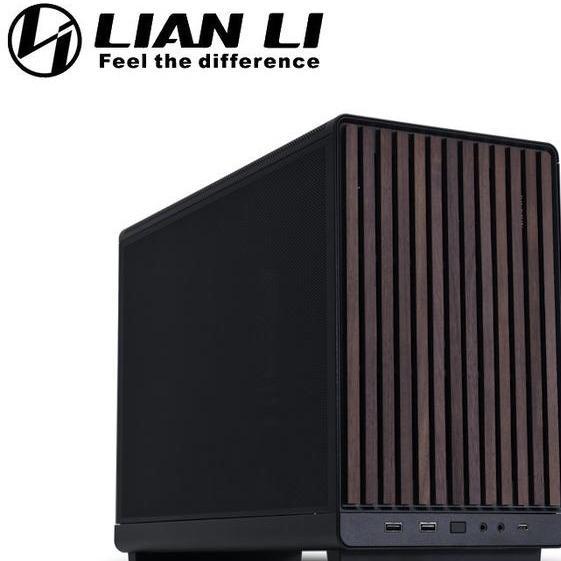 LIAN LI PC CASING A3 - mATX WOOD EDITION BLACK - Steel Mesh Panels with Sophisticated Black Walnut T