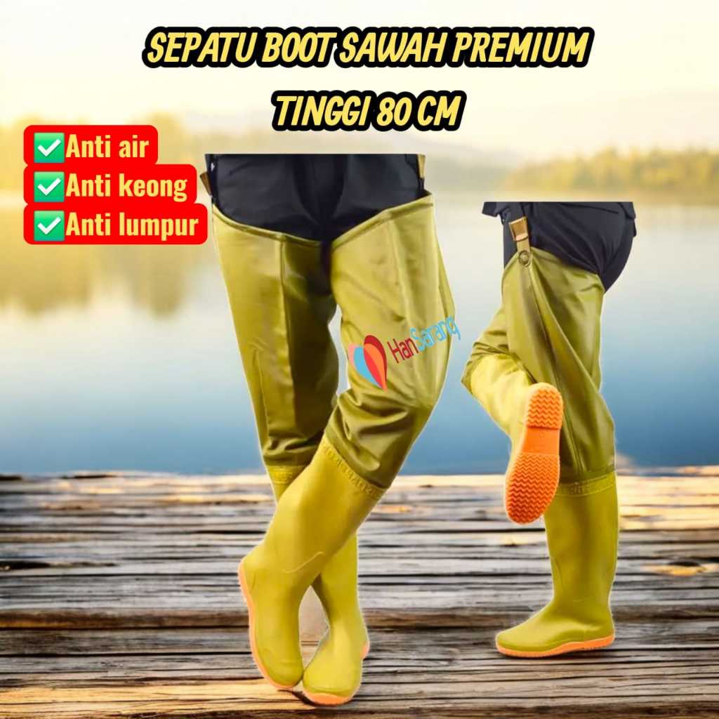 sepatu bot karet untuk ke sawah celana sepatu sawah panjang 80 CM