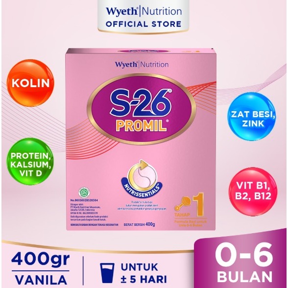 Wyeth S-26 Gold Promil / Susu Bayi Newborn 0–6 bulan / Susu Pengganti ASI 0–6 Bulan / Susu Formula 0