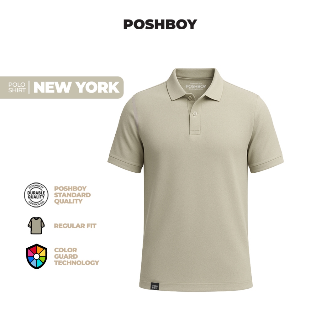 POSHBOY Basic Polo Shirt New York Picolo - Polo Shirt Pria Lengan Pendek