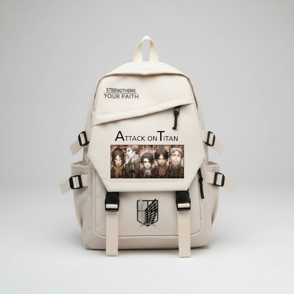 Attack On Titan Ransel Wanita Pria Ransel Tas Sekolah Pelajar Anime untuk Remaja Laki-laki