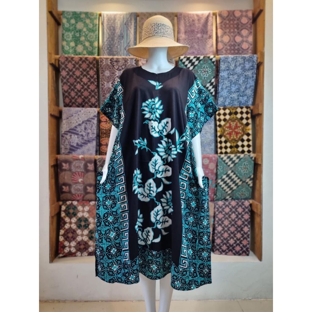 KEMUL Daster Lowo Batik Colet Dada Resleting Ld 140 Pb 115 Rayon Premium Jumbo Busui Adem Tebal Nyam