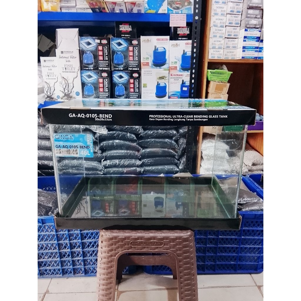 AQUARIUM BENDING ( KACA LENGKUNG ) // 46 LITER ( 50 X 28 X 33 )