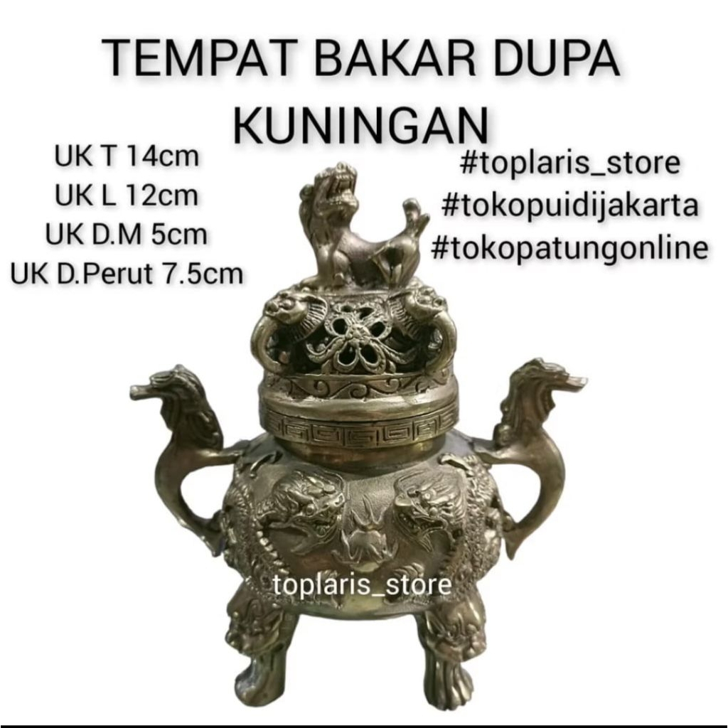 Tempat Bakar Dupa Hio Kerucut Naga Timbul Besar