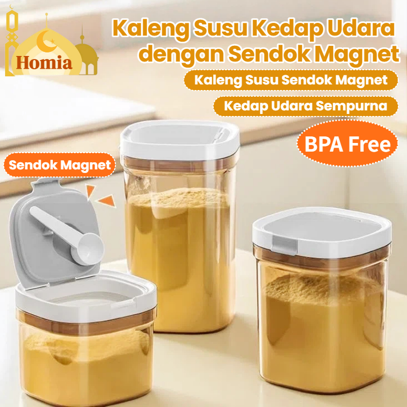 HomiaMall BPA Free Tempat Susu Bubuk Bayi 1KG 2400ml/1800ml Toples Kotak Penyimpanan Makanan Food Co