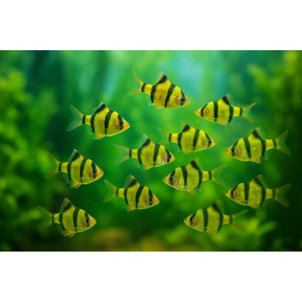 Paket Isi 10 sumatra tiger hijau pembersih kutu ikan aquarium