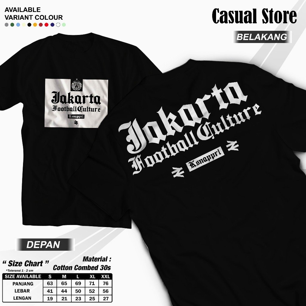 Kaos Persija Jakarta "Jakarta Football Culture" - Kaos Supporter Persija/Jack Mania/Kaos distro pers