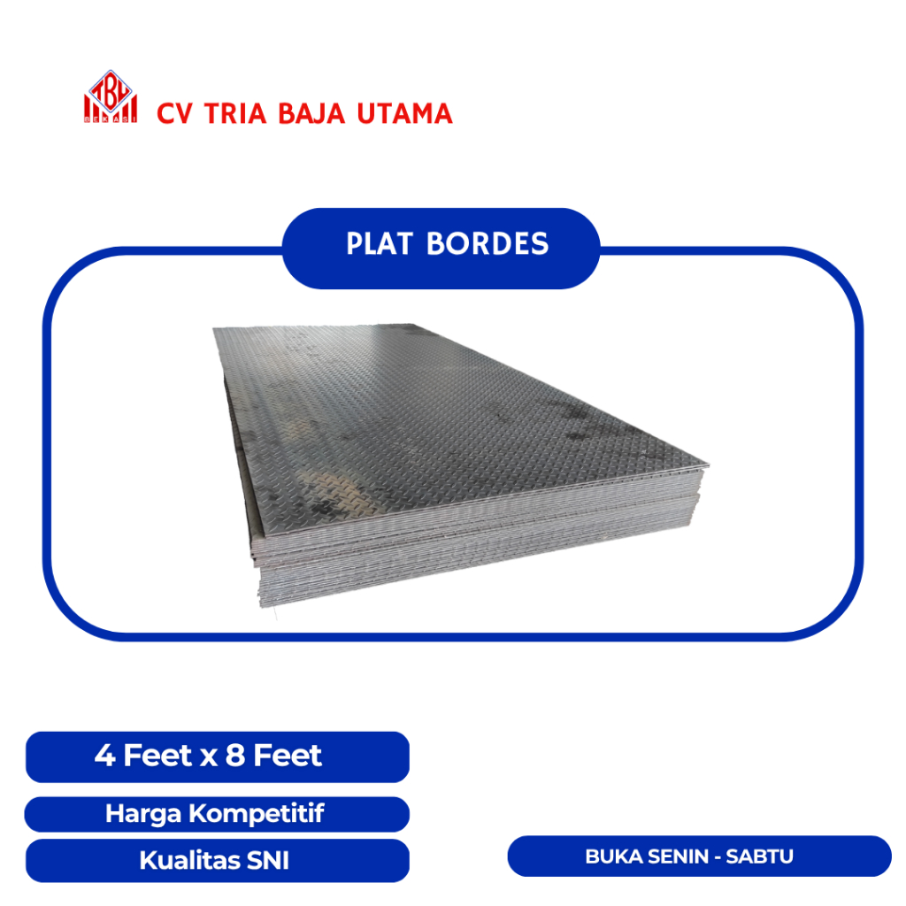 Plat Bordes - Checkered Plate 4 Feet x 8 Feet