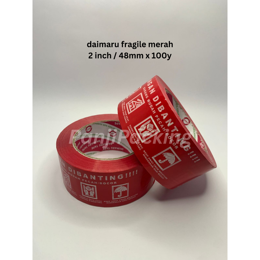 Lakban Fragile daimaru merah jangan dibanting