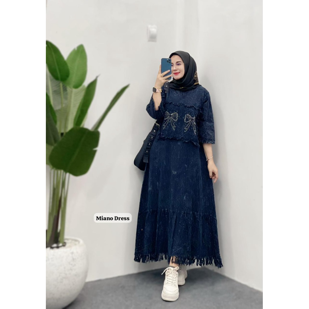 Midi dress jeans terbaru / Midi dress / jeans midi dress / midi dress jeans
