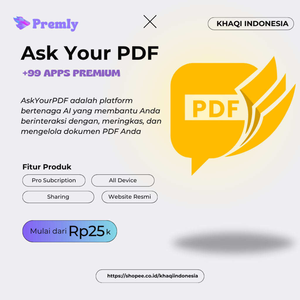 ASkYourPDF PREMIUM ACCOUNT | Ask Your PDF AI –| ChatGPT untuk Semua Dokumen By PremlyxKhaqi