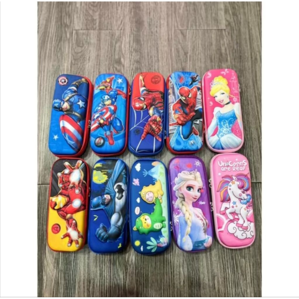 TEMPAT PENSIL 3D TIMBUL KARAKTER KARTUN COWOK DAN CEWEK