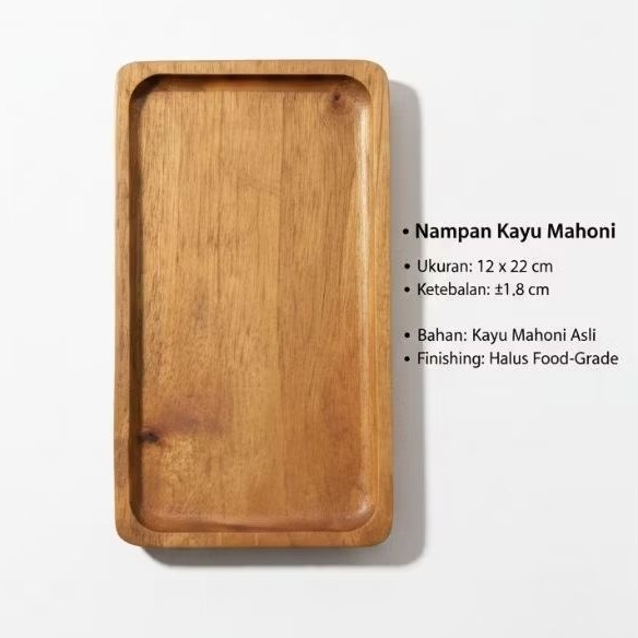 nampan kayu mahoni | wooden trey 22x12cm