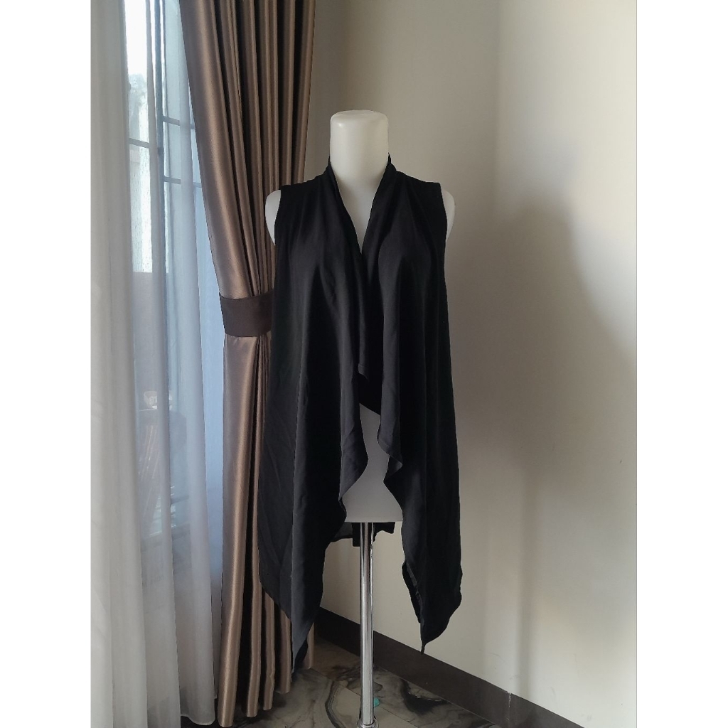 Black Outer, Outer Sleeveless, Rompi Hitam, Outer Tanpa Lengan