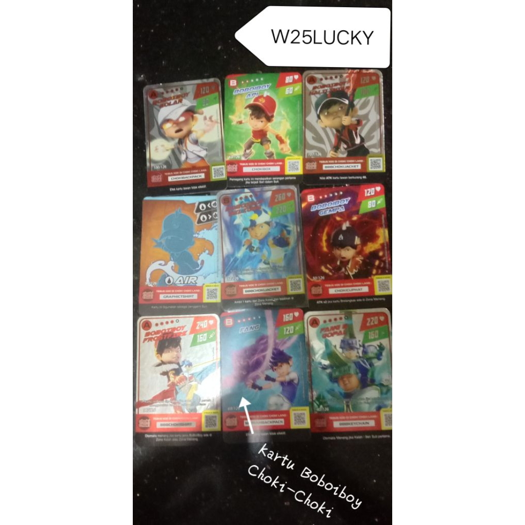 Kartu Boboiboy Choki-Choki Asli