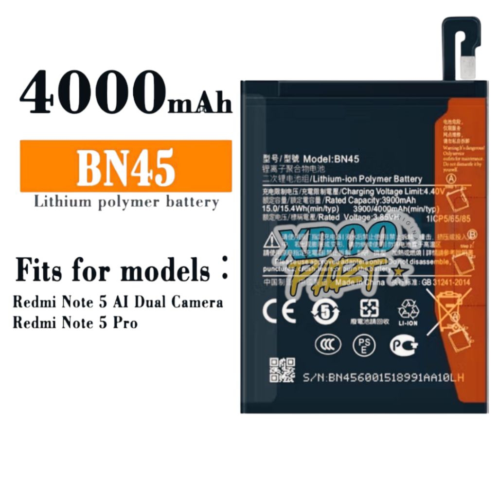 Batrai Baterai Battery Batrek Batre Bn45 Batrai Xiaomi Redmi Note 5/Note 5 Pro BN45