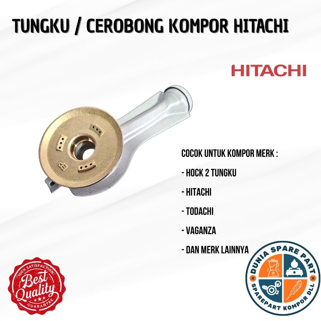 CEROBONG + BURNER KOMPOR GAS HOCK 2 TUNGKU/HITACHI ORIGINAL