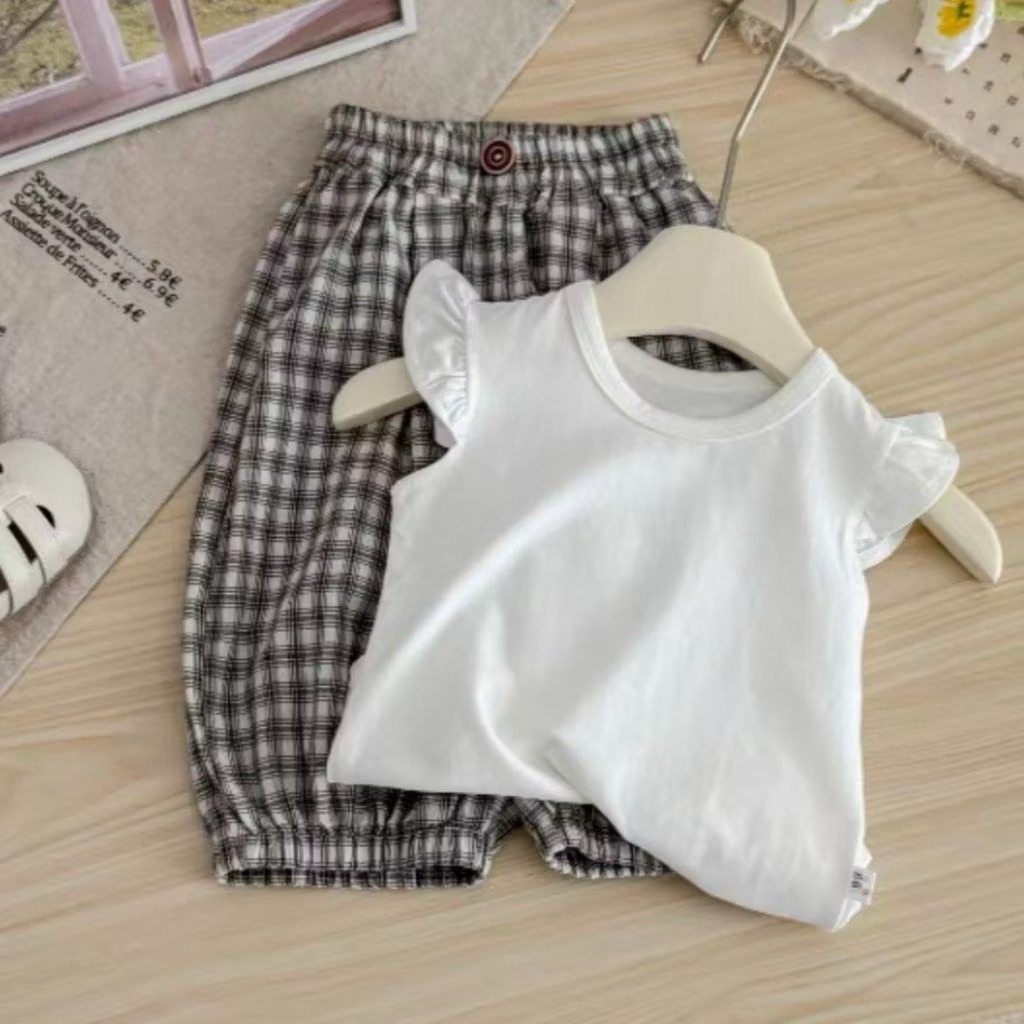 Atasan Bayi Anak Perempuan Putih Kaos Blus Anak 1-6tahun