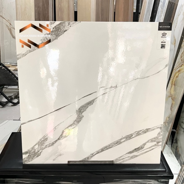 Keramik Cutting 60x60 Platinum Javier Grey | Glossy