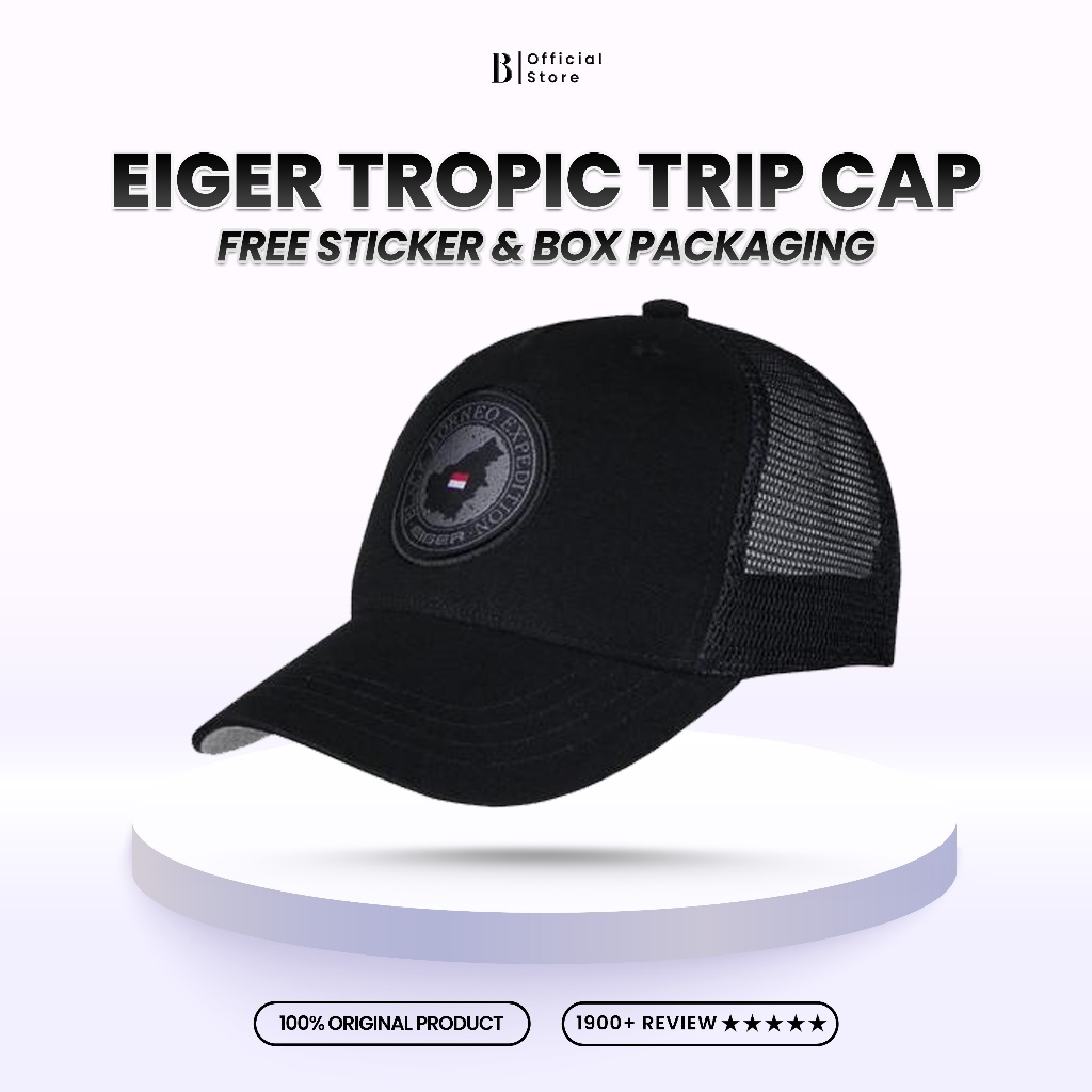 Topi EIGER Tropic Trip 1.0 Cap Hitam Black Pria Wanita