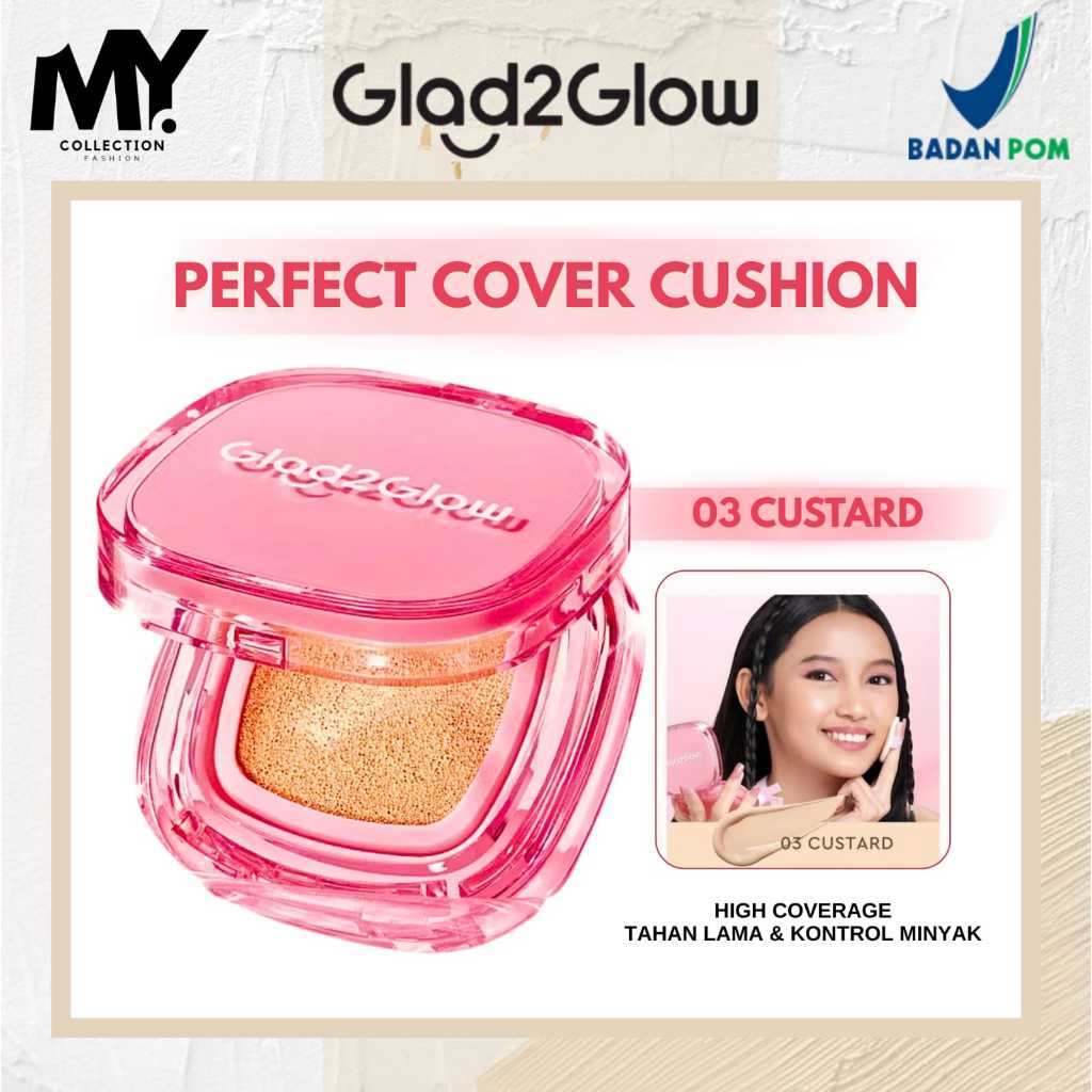 [READY SIAP KIRIM] GLAD2GLOW PERFECT COVER CUSHION 03 CUSTARD | Cushion G2g Shade 03 CUSTARD