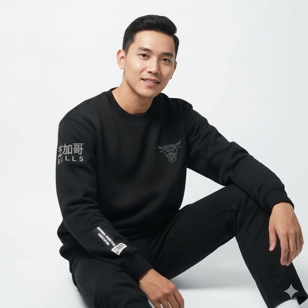 Sweater Crewneck Chicago Bulls Pria Premium – Bordir Tebal Fleece Hangat Fulltag Label