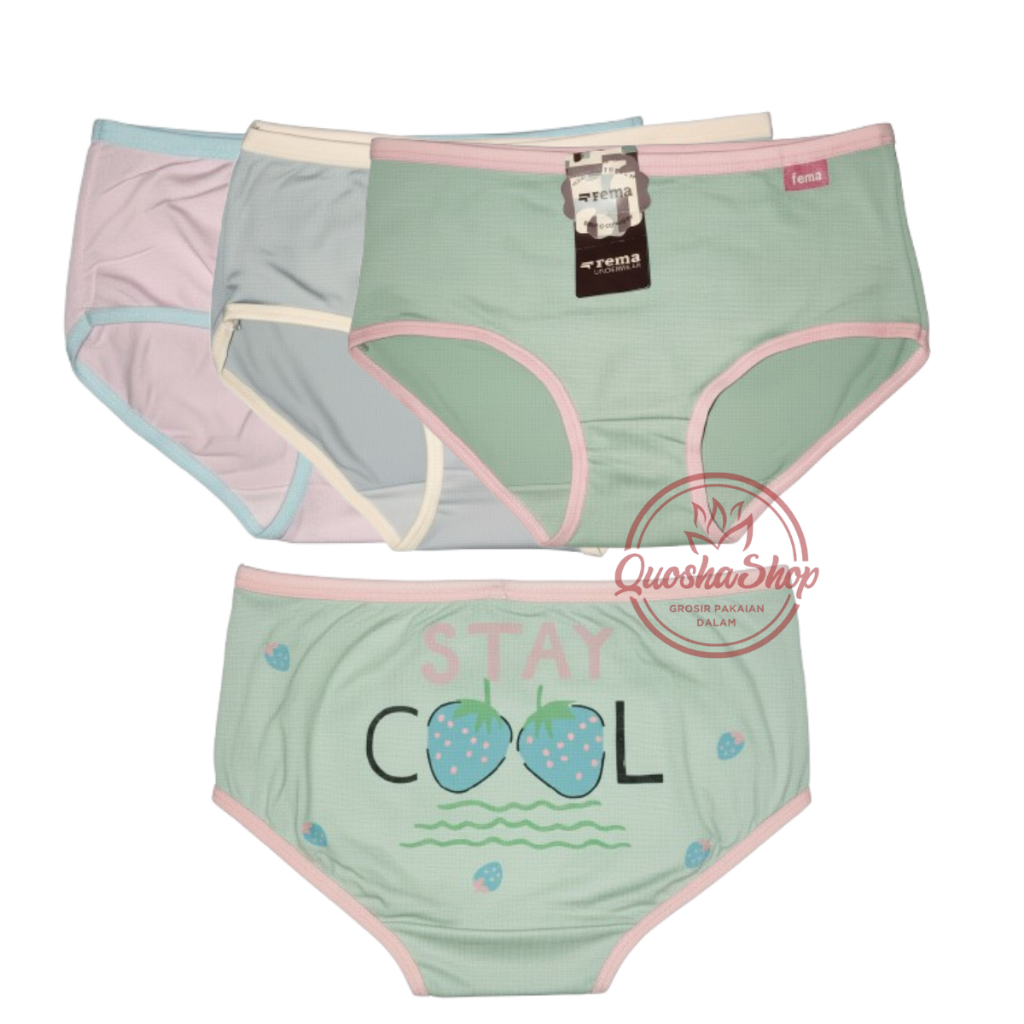 6 PCS CELANA DALAM REMAJA CEWEK WANITA FREE SIZE WENROU/FEMA GAUL MAX BB 60 KG CD PEREMPUAN BAHAN KA