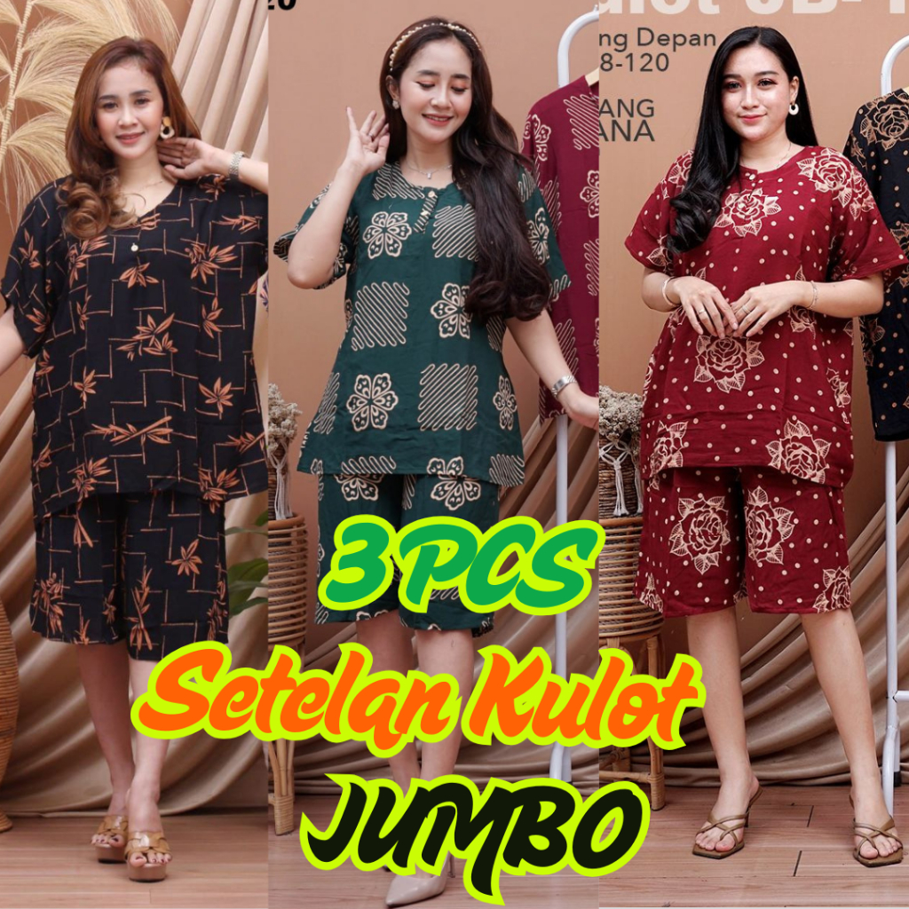 Setelan Gogo 3 Pcs 100ribuan Setelan Dewasa Remaja Jumbo Standard Bahan Rayon