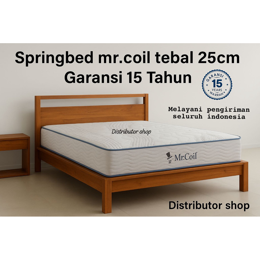 Kasur Mr.coil Tinggi 25cm Springbed Matras Murah Garansi 15Tahun Single Double Kingsize