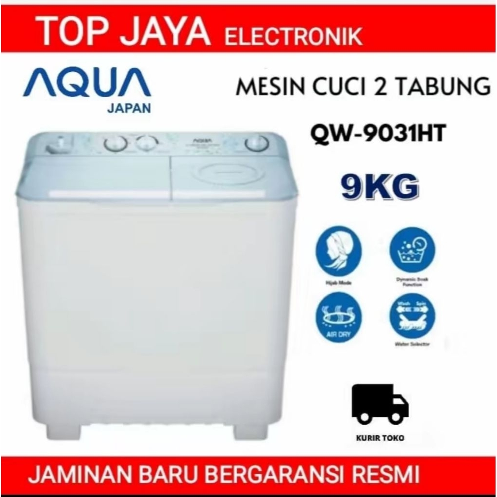 MESIN CUCI AQUA 2KG 2 TABUNG QW-9031HT/AQUA MESIN CUCI 9KG 2 TABUNG NEW SERIES