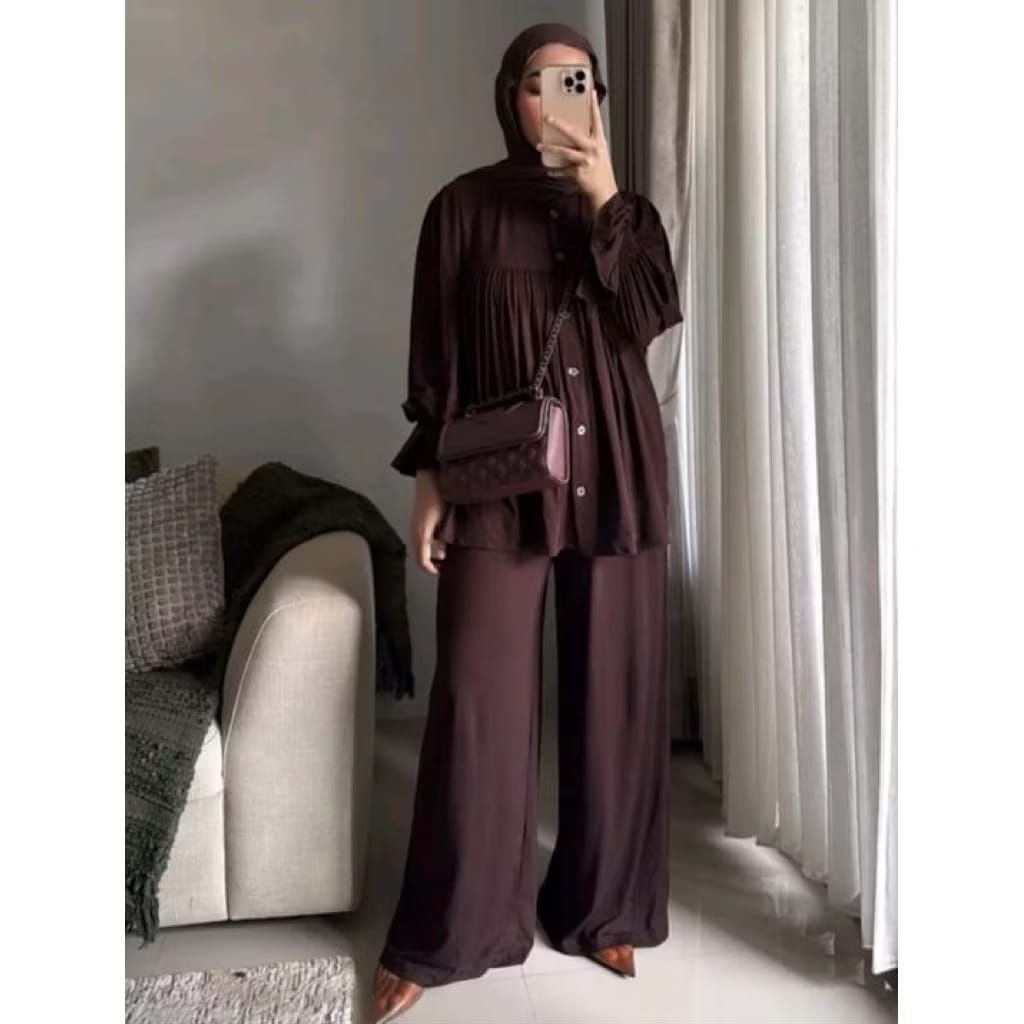 Jenna one set rayon twill polos adem premium