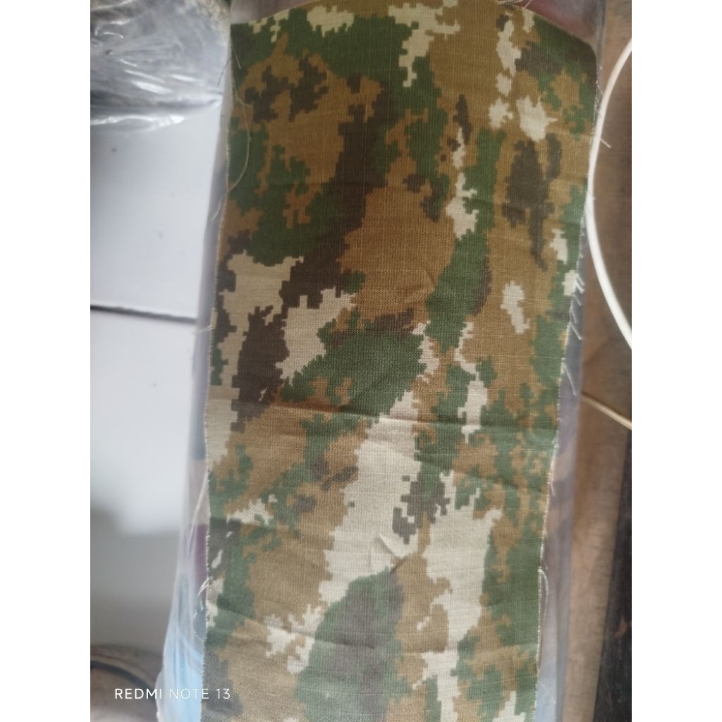 Kain TNI motif baru Sage Green