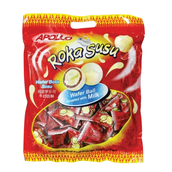APOLLO ROKA SUSU Milk Wafer Ball 250g / Coklat Susu Bola Wafer Biskuit Coklat Import isi 50 pcs