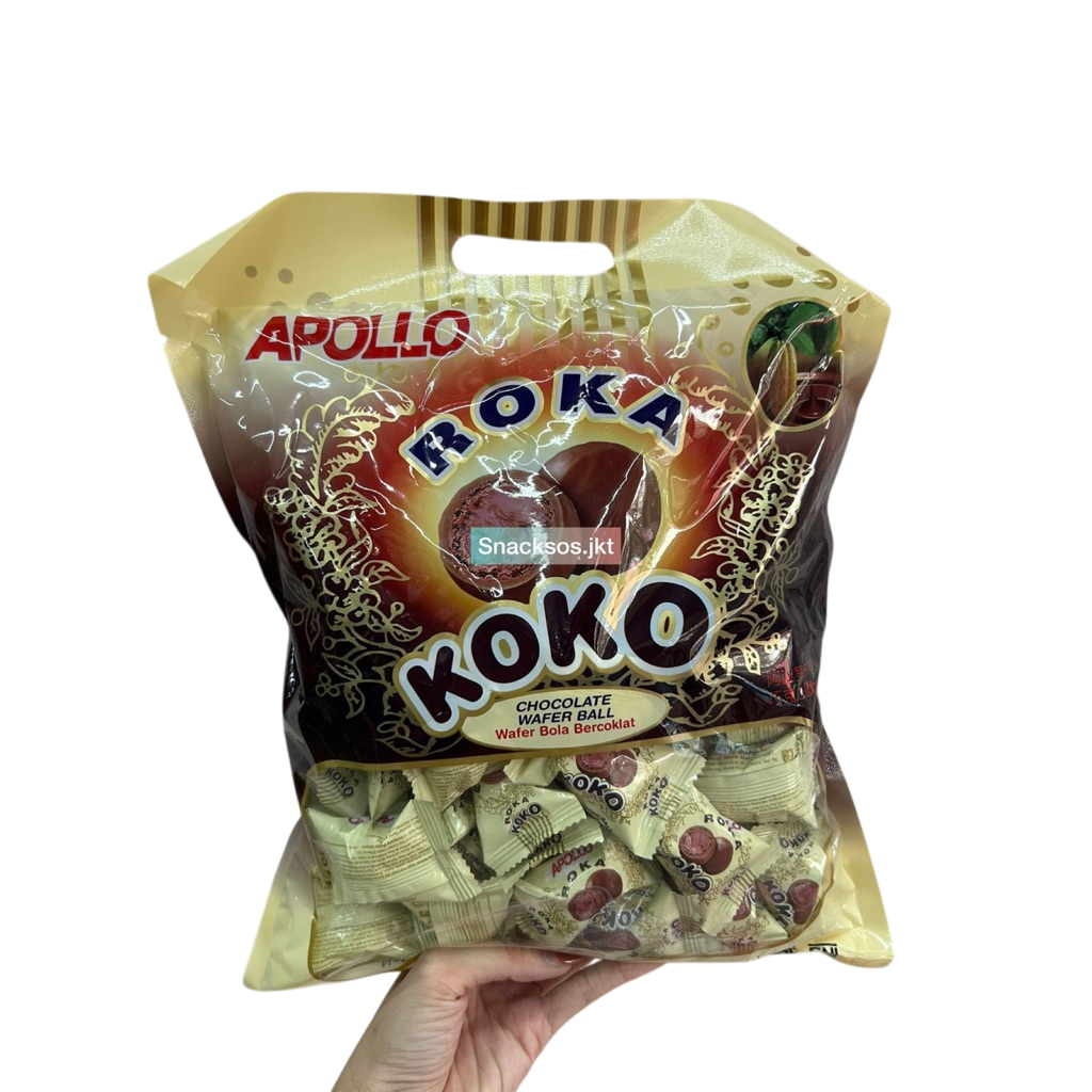 APOLLO ROKA KOKO Chocolate Wafer Ball 250g / Coklat Bola Wafer Biskuit Coklat Import Isi 50pcs