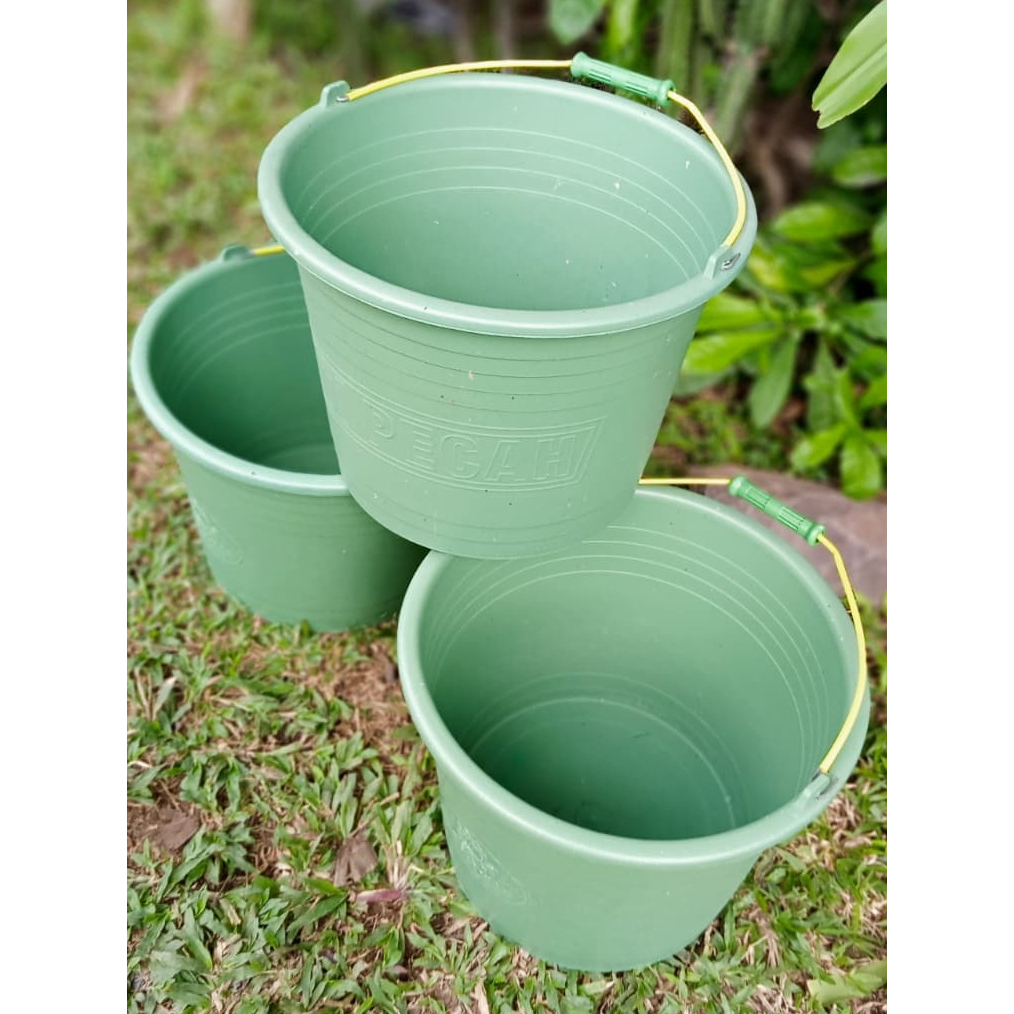 Ember Timba Cor Hijau 20 Karet - Ember Bangunan Anti Pecah - Ember Cuci Jumbo - Ember Timba - Ember 