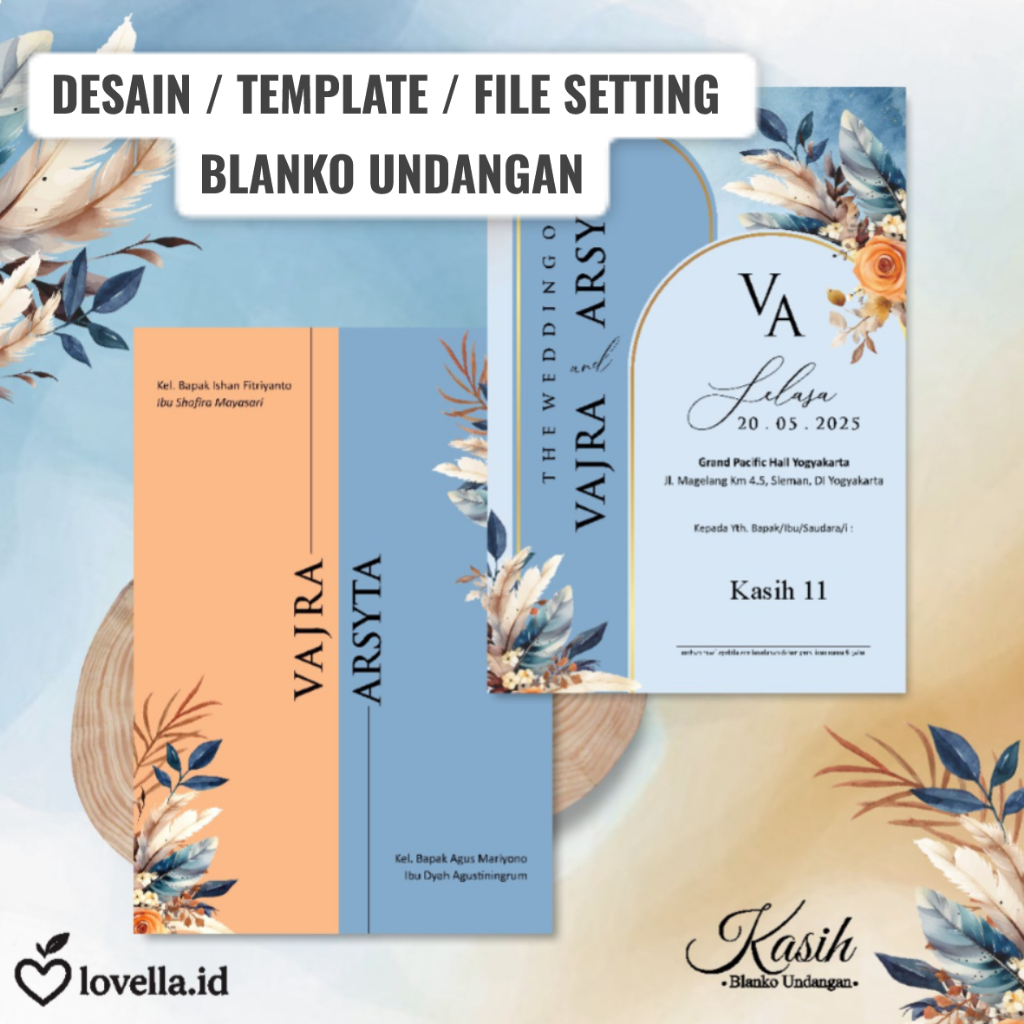 File Setting CDR Undangan Blanko Kasih 11 - Template Desain Undangan Siap Edit