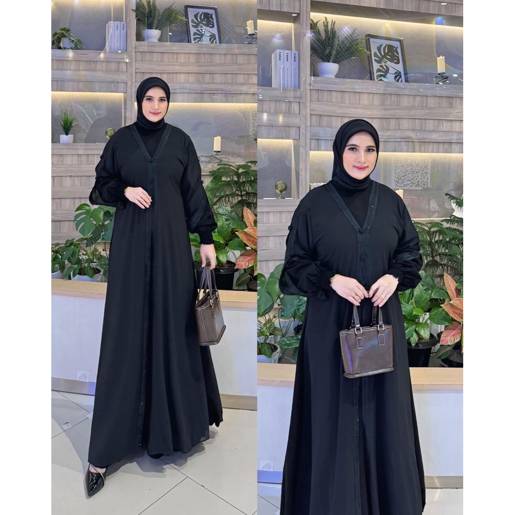 Fashion Muslim Gamis Abaya Hitam | Gamis Abaya Hitam Terbaru 2025 | Gamis Abaya Hitam Turkye