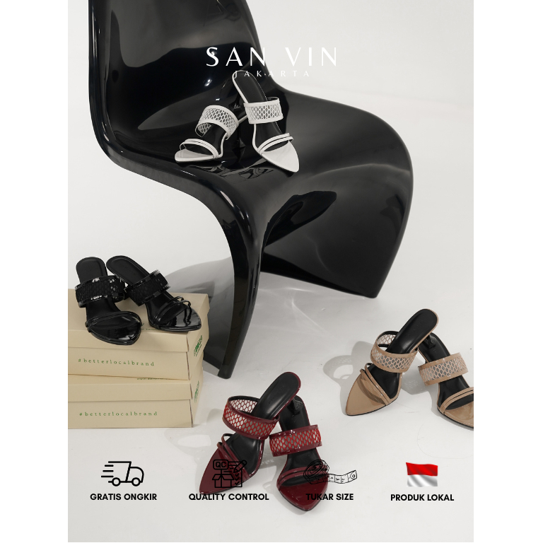 Sanvinshoes - NOMI Heels 7cm - Classic heels 7cm - Heels unik jaring