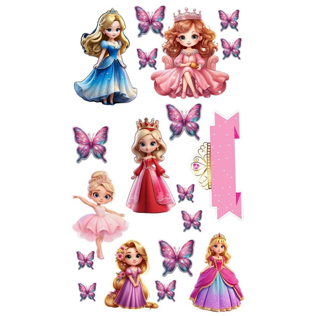 Topper CAKE PRINCESS FREE CUSTOM NAMA/HIASAN KUE ULTAH TEMA PRINCES l TOPPER PRINCES