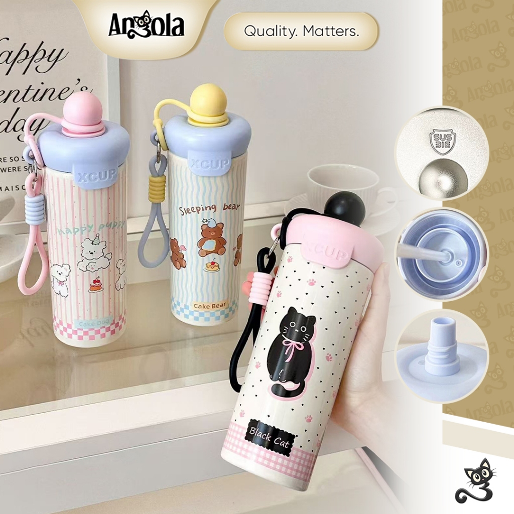 ANGOLA Tumbler Stainless Steel 650ml W17 Tumbler Botol Minum Lucu / Tahan Panas & Dingin