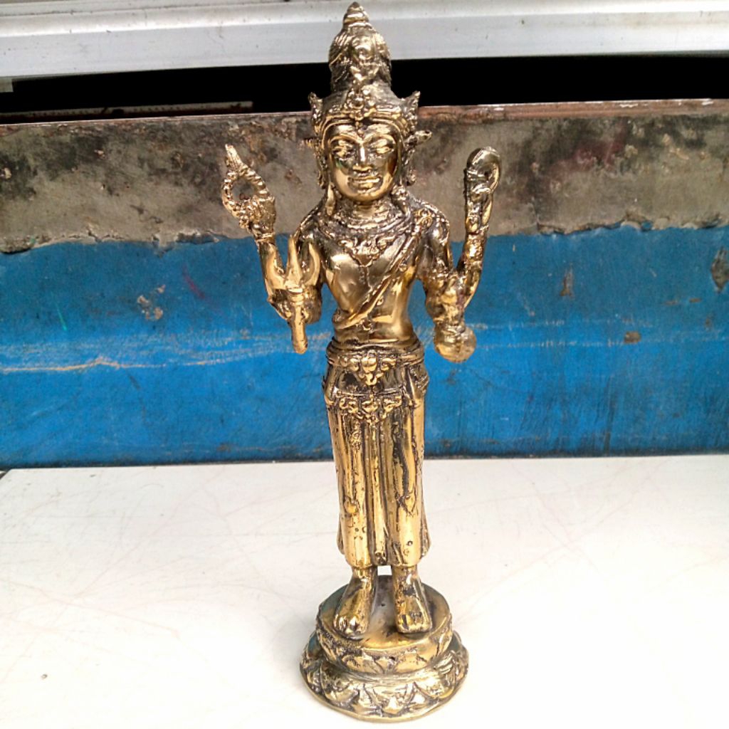 Patung Dewa Krisna Bahan Kuningan