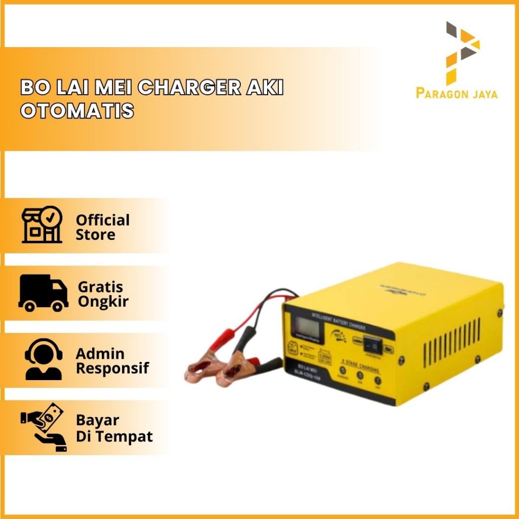 BO Lai Mei Charger Aki Otomatis Mobil Motor Kendaraan 12V/24V 200AH