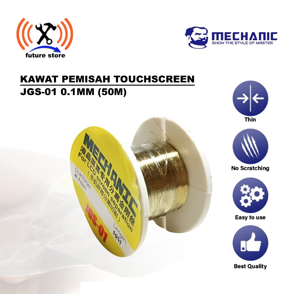 MECHANIC JGS-01 KAWAT PEMISAH TOUCHSCREEN 0.1MM (50M) – Kawat Pembelah LCD Touchscreen MCN JGS-01 OR
