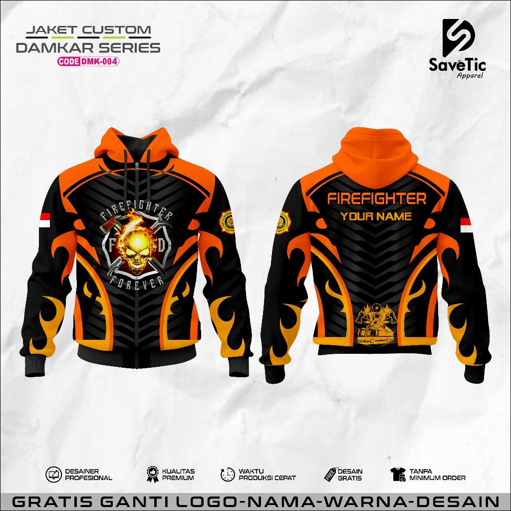Jaket Damkar Full Printing Sublim/Jaket Custom Damkar/Hoodie/Bomber/Tracktop/Jaket Custom Pemadam Ke