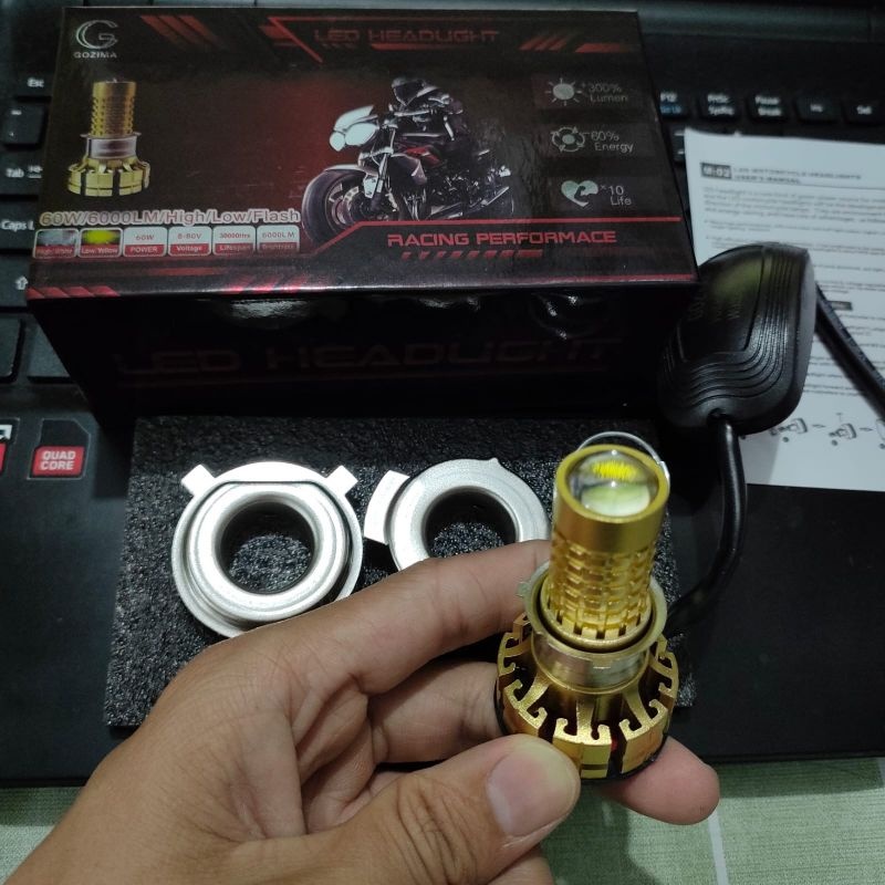 LAMPU LED LASER HEADLAMP H6 H4 HIPERLOOP DC AC GOZIMA
